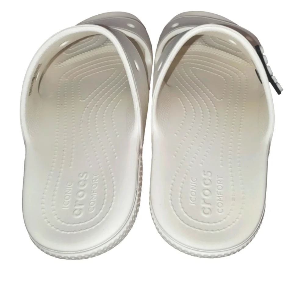 🔥CROCS White Unisex Classic Two Stap Slide On Shoes Women's Size‎ 10 Men's SZ 8